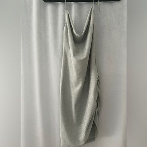 Sea foam green glitter mini dress